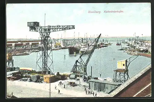 AK Hamburg, Blick in den Kuhwärderhafen