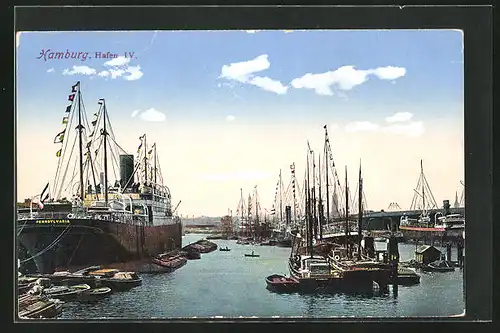 AK Hamburg, Dampfer Pennsylvania im Hafen IV.