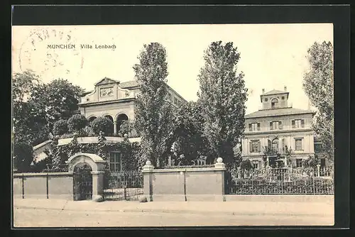 AK München, Blick auf Villa Lenbach