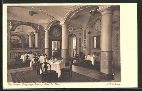 AK München, Restaurant Preysing-Palais, Majolika-Saal