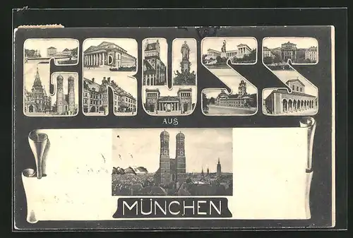 AK München, Frauenkirche, Sehenswürdigkeiten der Stadt