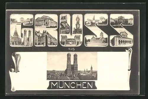 AK München, Frauenkirche, Sehenswürdigkeiten der Stadt