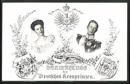 AK Vermählung des Deutschen Kronprinzen Wilhelm von Preussen