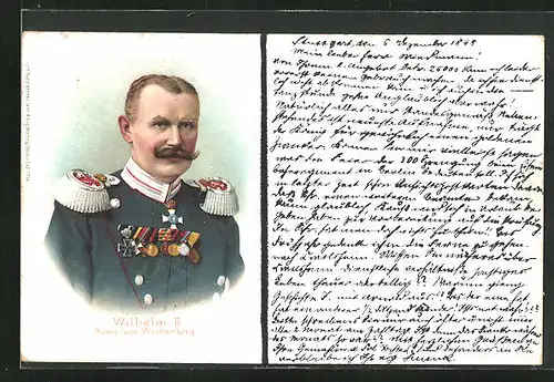 AK Wilhelm II. König von Württemberg in Uniform