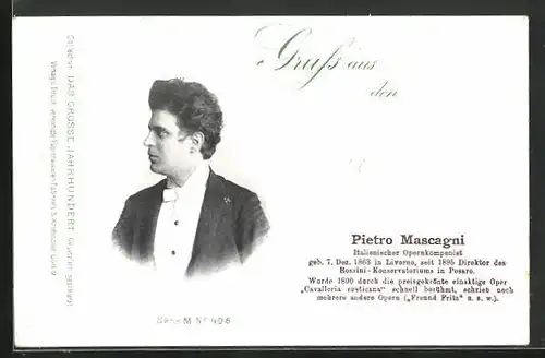 AK Pietro Mascagni, Italienischer Opernkomponist, 1863