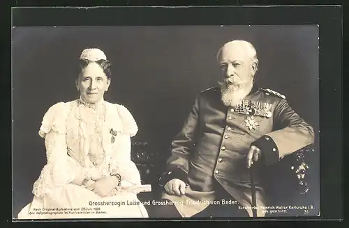 AK Grossherzogin Luise und Grossherzog Friedrich von Baden