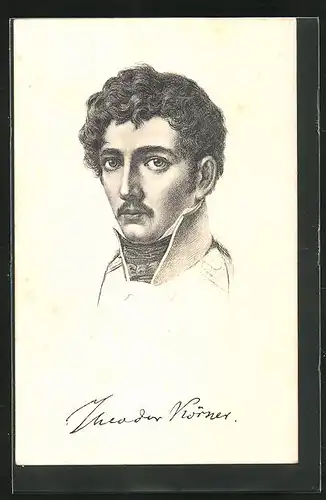AK Portrait des Dichters Karl Theodor Körner