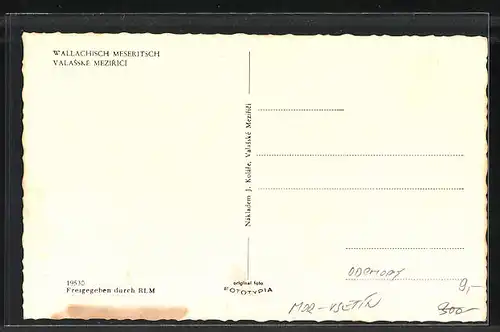 AK Wallachisch Meseritsch, Kinsky Strasse mit Hotel Radnosi, Feuerwehr-Gerätehaus und Rathaus