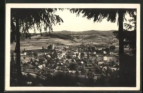 AK Hozi na Valassku, Totalansicht vom Berge aus