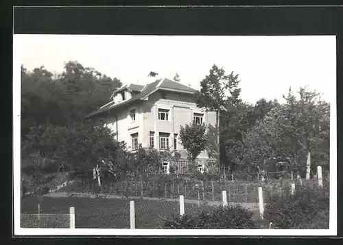 Foto-AK Lulec, Ortspartie mit Gebäudeansicht