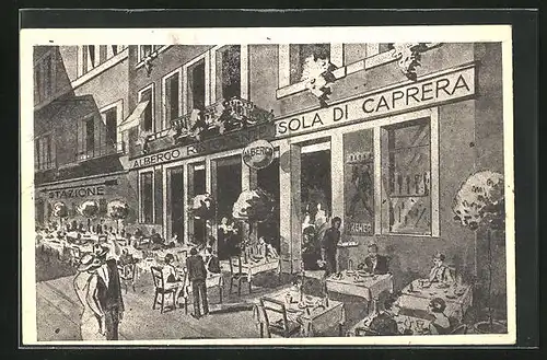 Künstler-AK Venezia, Albergo Ristorante Isola Di Caprera