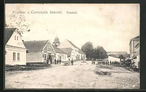 AK Cervene Janovice, Námesti, Ansicht vom Marktplatz