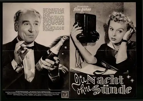 Filmprogramm IFB Nr. 921, Die Nacht ohne Sünde, Bruni Löbel, Fritz Kampers, Grethe Weiser, Regie: Karl Georg Külb