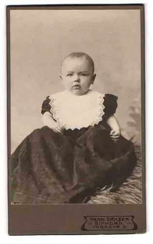 Fotografie Herm. Dänzer, Gifhorn, Torstrasse 6, Portrait süsses Kleinkind im Kleid