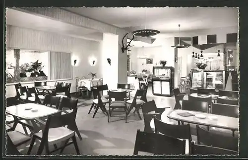 AK Braunlage, Hotel-Restaurant-Café Hubertus, Innenansicht