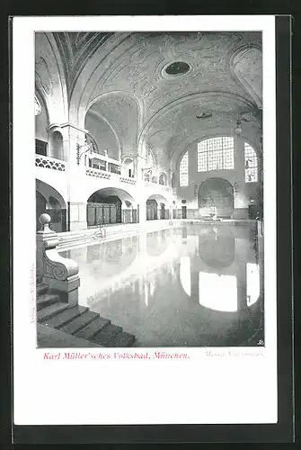 AK München, Karl Müllersches Volksbad, Männer-Schwimmbad