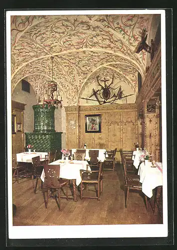 AK München, Gasthaus Kaiserstuben, Ofenecke in der Tiroler Stube