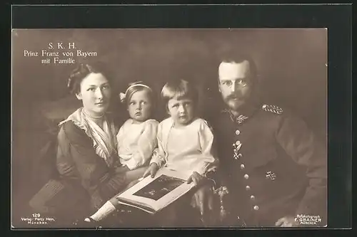 AK S.K.H. Prinz Franz von Bayern mit Familie