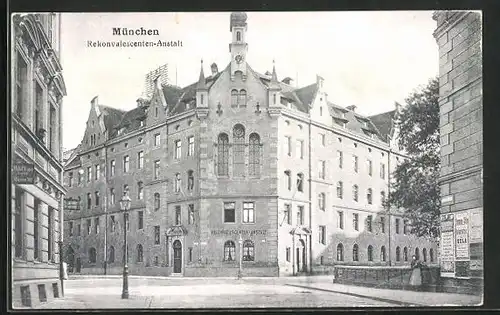 AK München, Rekonvalescenten-Anstalt, Baumstrasse Ecke Klenzestrasse