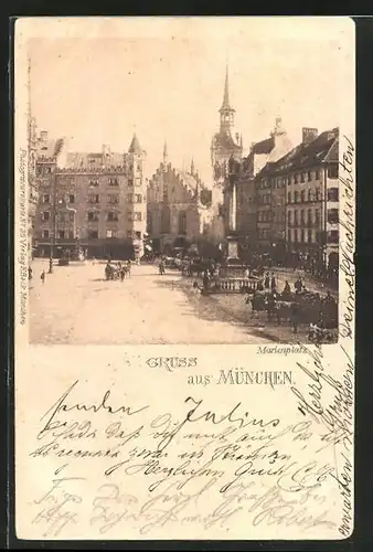 AK München, Häuser am Marienplatz