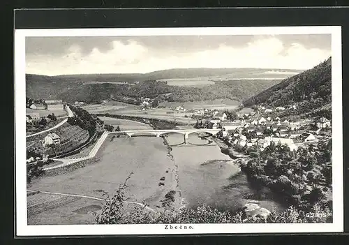 AK Zbecno, Teilansicht mit Brücke