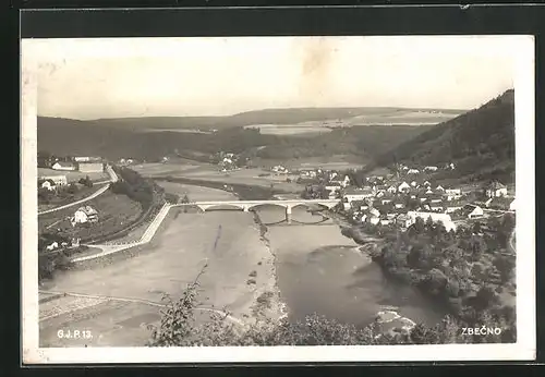 AK Zbecno, Teilansicht mit Brücke