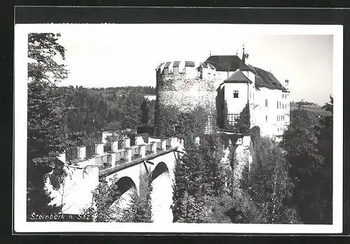 AK Sternberk n. Saz, Blick zur Burg