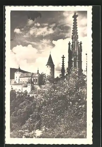 AK Pürglitz, Blick zur Burg