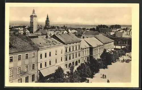 AK Uherské Hradiste, Häuserzeile im Zentrum