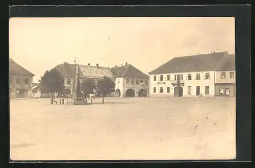 Foto-AK Vysoke Veseli, Hostinec, Namesti, Markt