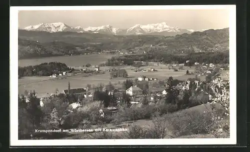 AK Krumpendorf am Wörthersee, Teilansicht mit Karawanken