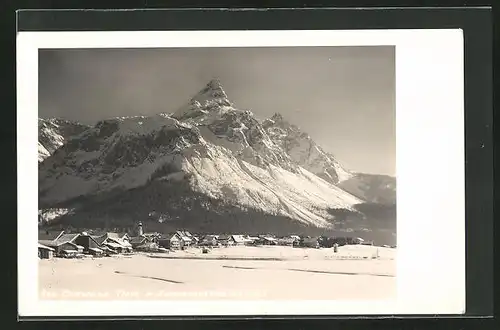 AK Ehrwald, Panorama mit Sonnenspitze