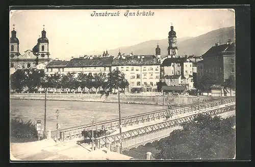 AK Innsbruck, Innbrücke mit Kirche