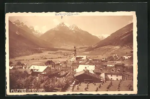 AK Fulomes /Stubai, Ortsansicht mit Bergpanorama