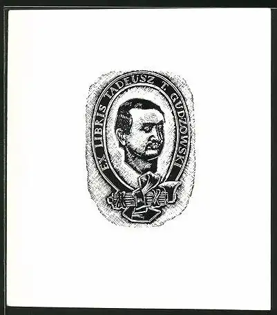 Exlibris Tadeusz T. Gudzowski, Herren-Portrait