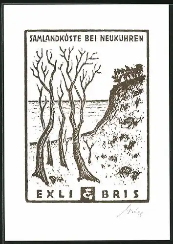 Exlibris von Franz Grickschat, Samlandküste bei Neukuhren
