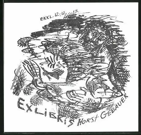 Exlibris Horst Gebauer, Männer-Portrait