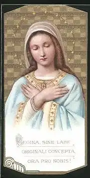 Heiligenbild Maria mit verschränkten Armen