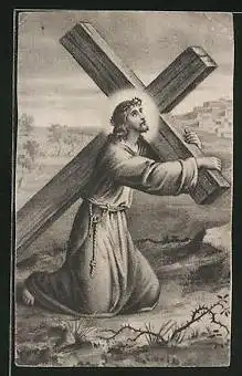 Heiligenbild Jesus trägt sein Kreuz
