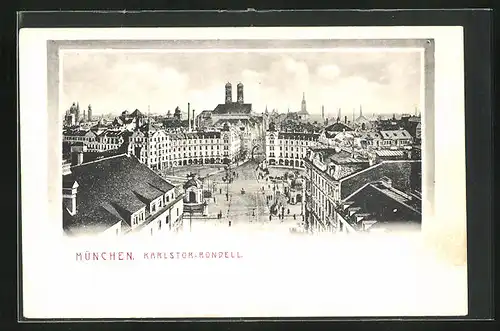 AK München, Blick aufs Karlstor-Rondell