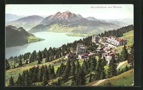 AK Rigi-Kaltbad, Teilansicht mit Pilatus