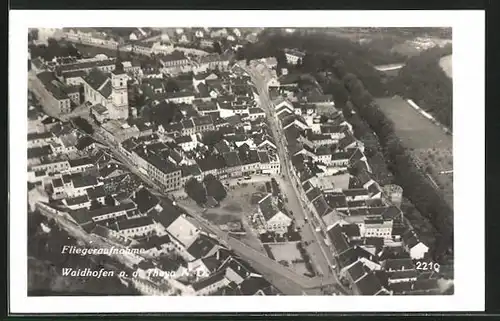 AK Waidhofen a. d. Thaya, Fliegeraufnahme der Stadt