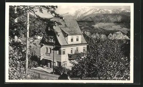 AK Semmering, Hotel Touristenheim Wolf mit Schneeberg