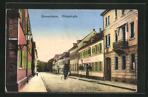 AK Germersheim, Königstrasse mit Gasthaus