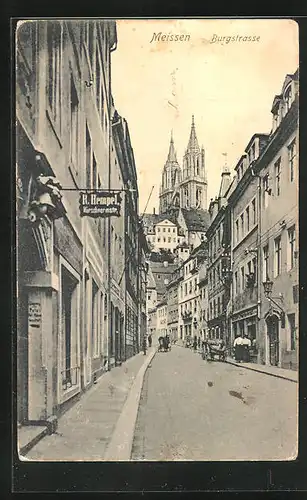 AK Meissen, Blick in die Burgstrasse