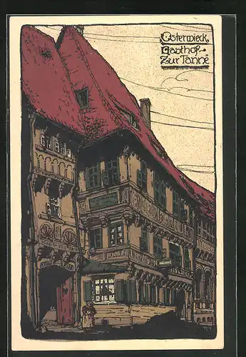 Steindruck-AK Osterwieck, Gasthof Zur Tanne, Gebäudeansicht