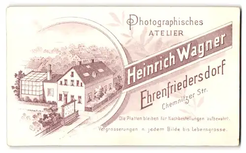 Fotografie Heirnich Wagner, Ehrenfriedersdorf, Chemnitzer Str., Ansicht Ehrenfriedersdorf, Ateliershaus von aussen