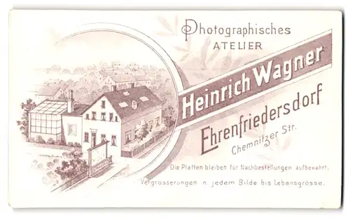 Fotografie Heirnich Wagner, Ehrenfriedersdorf, Chemnitzer Str., Ansicht Ehrenfriedersdorf, Haus des Fotografen