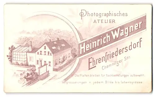 Fotografie Heirnich Wagner, Ehrenfriedersdorf, Chemnitzer Str., Ansicht Ehrenfriedersdorf, Aussenansicht des Ateliers