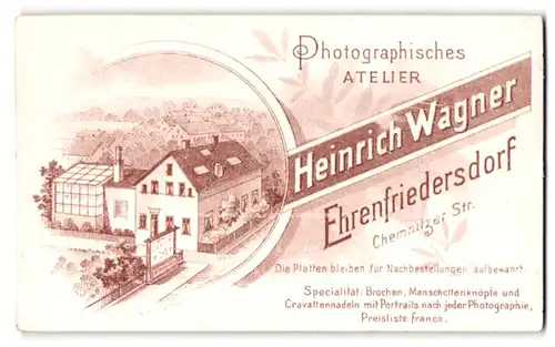 Fotografie Heirnich Wagner, Ehrenfriedersdorf, Chemnitzer Str., Ansicht Ehrenfriedersdorf, Gebäudeansicht des Ateliers
